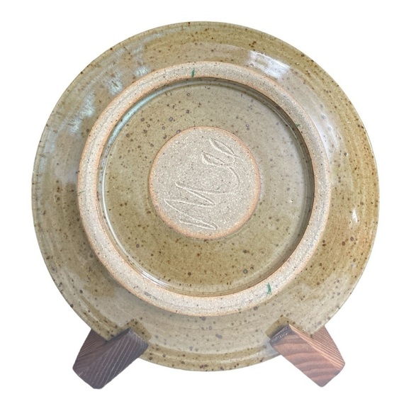 Signed Art Pottery floral Branch Round Dish/ Plate, Deco Plate Earthy Nature - Picture 4 of 10